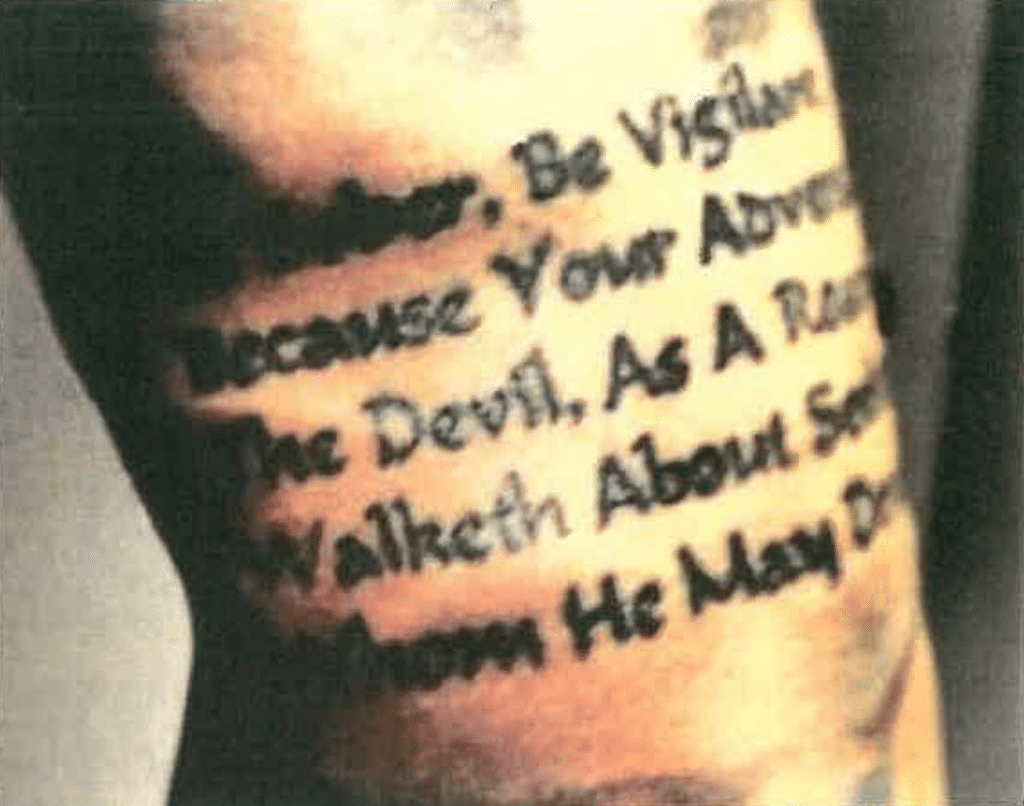 Randy Orton tattoo Bible verse design