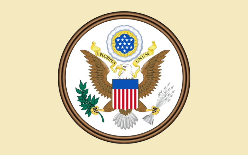 Is the use of a replica of the Great Seal of the U.S. by the "Office of the Former President Donald Trump" illegal copyright infringement?