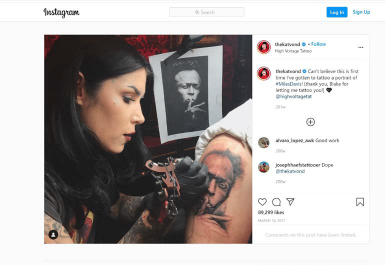 Kat Von D's tattoo of Miles Davis is at the center of Jeff Sedlik's copyright infringement lawsuit