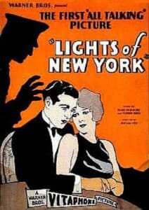 "Lights of New York," the first "all-talking" motion picture, enters the U.S. public domain on January 1, 2024
